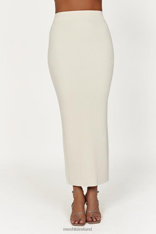 Meshki Kaesha Split Maxi Knitted Skirt Clothing Bone 6DX221272