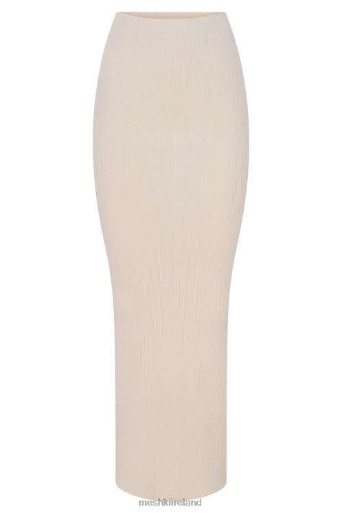 Meshki Kaesha Split Maxi Knitted Skirt Clothing Bone 6DX221272