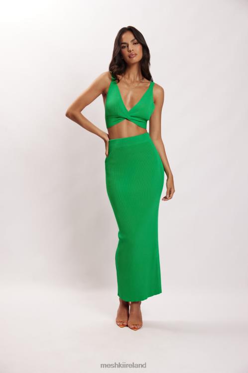 Meshki Kaesha Split Maxi Knitted Skirt Clothing Green 6DX221534