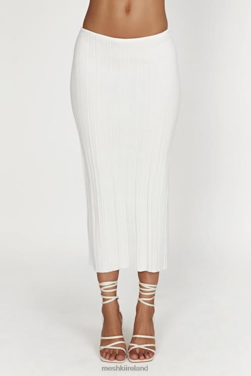 Meshki Kennedy Low Rise Knit Skirt Clothing Off White 6DX221612