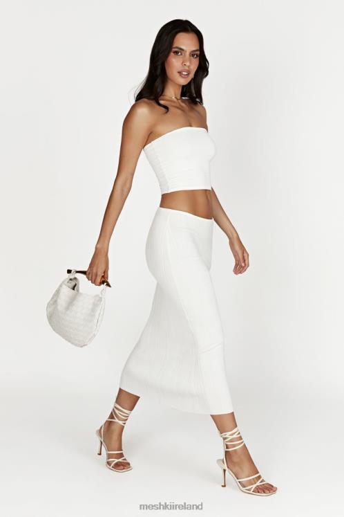 Meshki Kennedy Low Rise Knit Skirt Clothing Off White 6DX221612