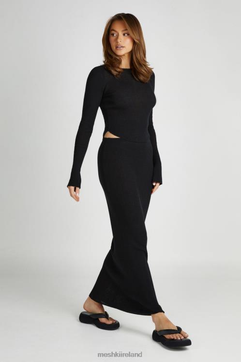 Meshki Maribelle Knit Maxi Skirt Clothing Black 6DX221288
