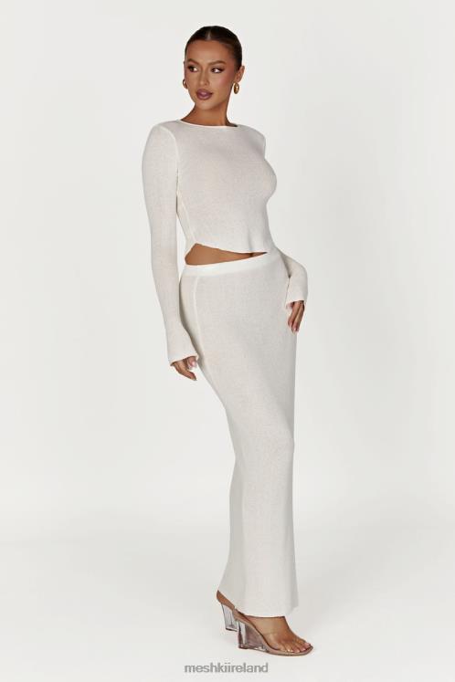 Meshki Maribelle Knit Maxi Skirt Clothing White 6DX221343