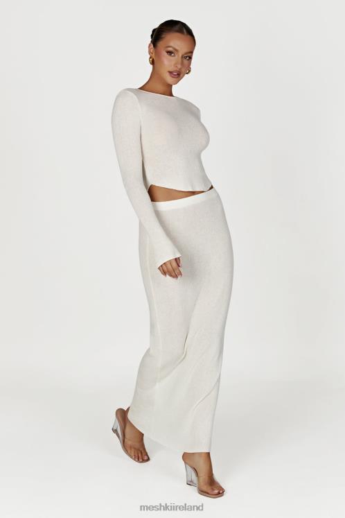 Meshki Maribelle Knit Maxi Skirt Clothing White 6DX221343