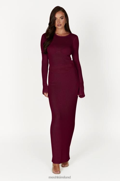 Meshki Maribelle Knit Maxi Skirt Clothing Wine 6DX221371
