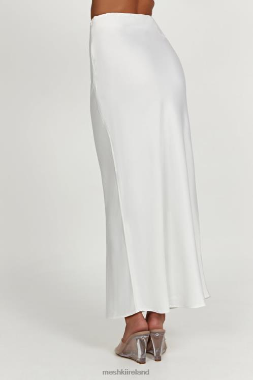 Meshki Missy Maxi Satin Skirt Clothing White 6DX221265