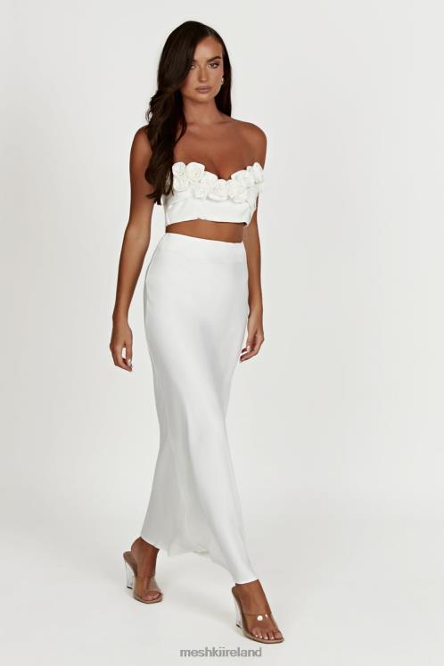 Meshki Missy Maxi Satin Skirt Clothing White 6DX221265