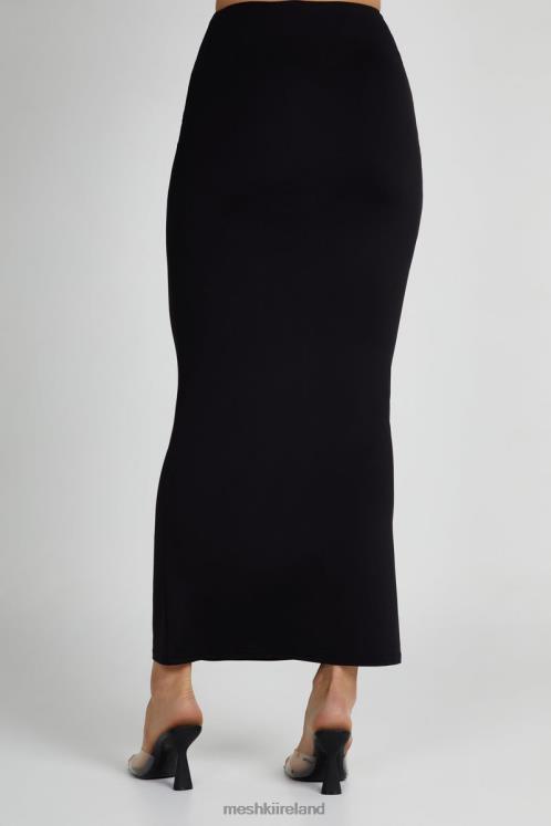 Meshki Olympia Recycled Nylon Fishtail Maxi Skirt Clothing Black 6DX221258