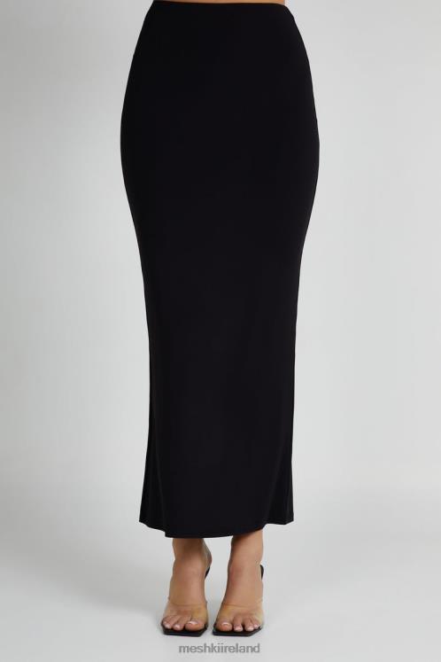 Meshki Olympia Recycled Nylon Fishtail Maxi Skirt Clothing Black 6DX221258