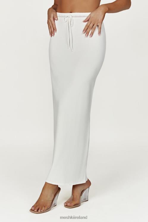 Meshki Penelope Pointelle Knit Maxi Skirt Clothing White 6DX221425