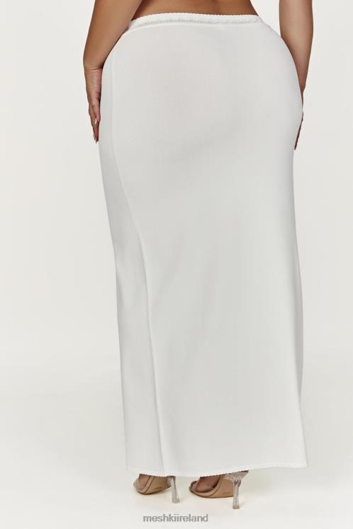 Meshki Penelope Pointelle Knit Maxi Skirt Clothing White 6DX221425