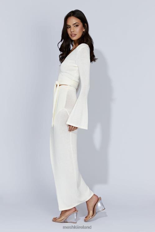 Meshki Petra Knit Split Maxi Skirt Clothing Off White 6DX221535