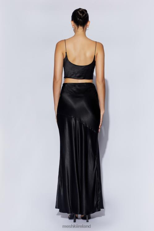 Meshki Poppy Satin Maxi Skirt Clothing Black 6DX221527