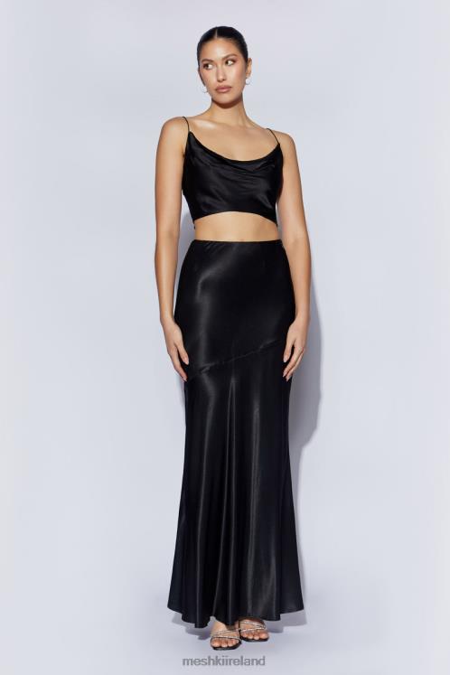 Meshki Poppy Satin Maxi Skirt Clothing Black 6DX221527