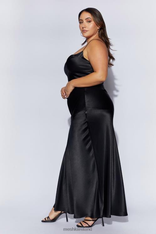 Meshki Poppy Satin Maxi Skirt Clothing Black 6DX221527