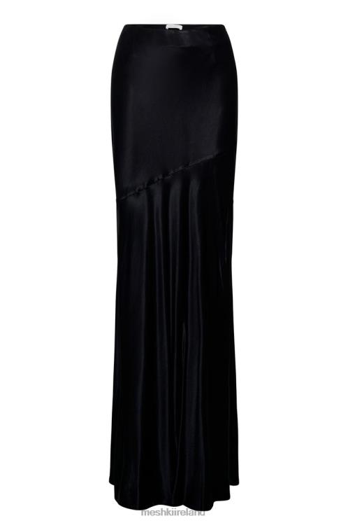 Meshki Poppy Satin Maxi Skirt Clothing Black 6DX221527
