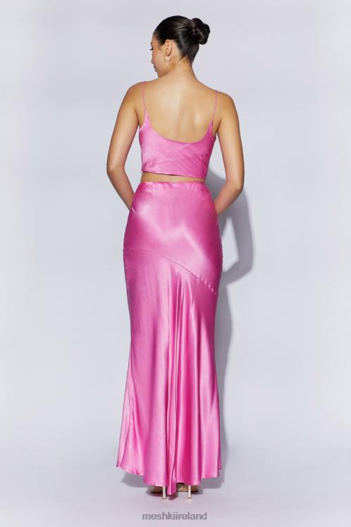 Meshki Poppy Satin Maxi Skirt Clothing Pink 6DX221523