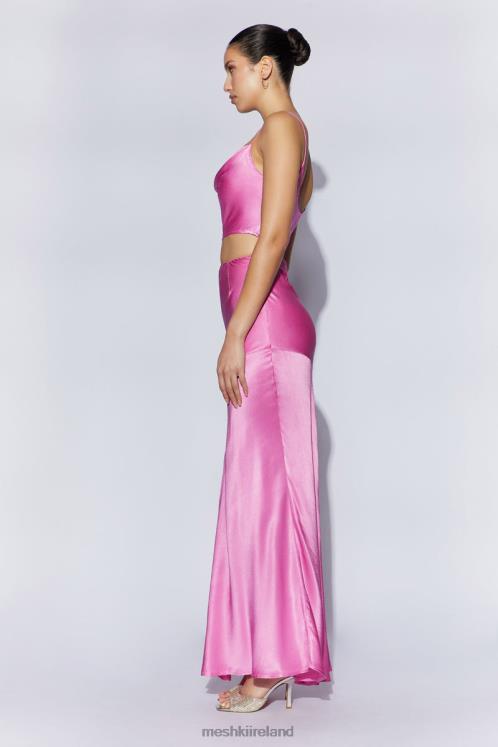 Meshki Poppy Satin Maxi Skirt Clothing Pink 6DX221523