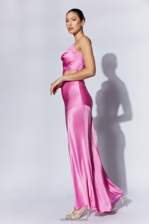 Meshki Poppy Satin Maxi Skirt Clothing Pink 6DX221523