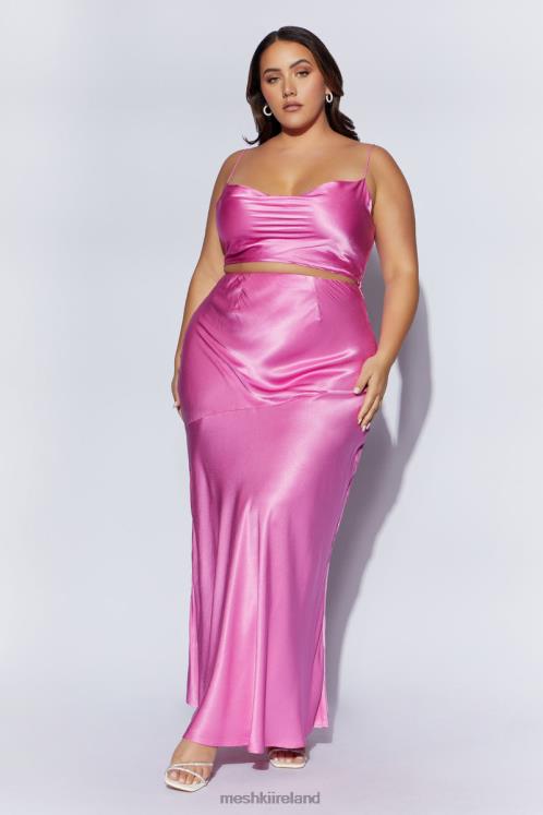 Meshki Poppy Satin Maxi Skirt Clothing Pink 6DX221523