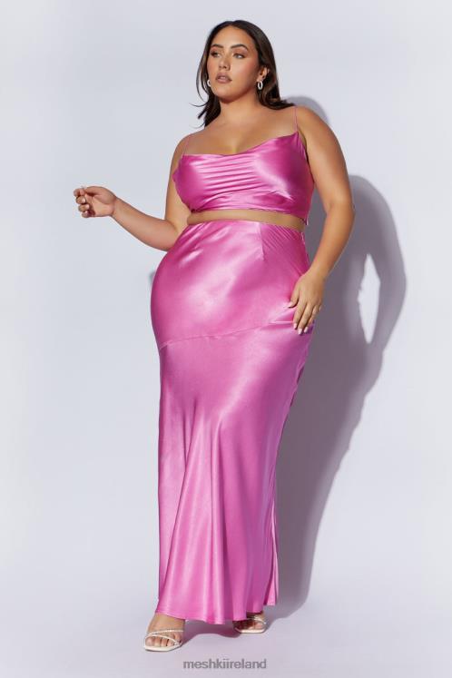 Meshki Poppy Satin Maxi Skirt Clothing Pink 6DX221523