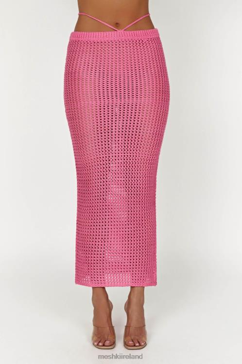 Meshki Raquel Crochet Maxi Skirt Clothing Bubblegum Pink 6DX221528