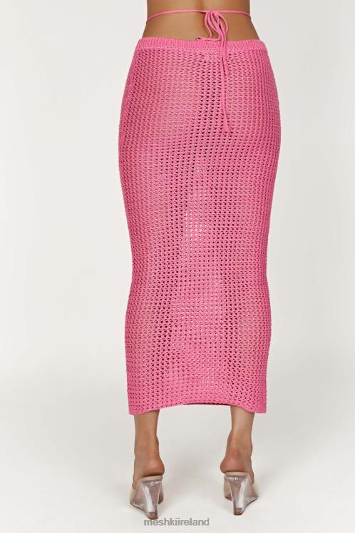 Meshki Raquel Crochet Maxi Skirt Clothing Bubblegum Pink 6DX221528