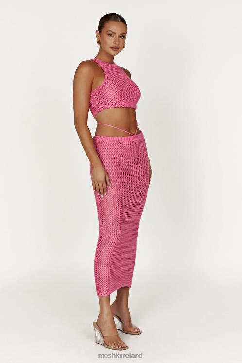 Meshki Raquel Crochet Maxi Skirt Clothing Bubblegum Pink 6DX221528