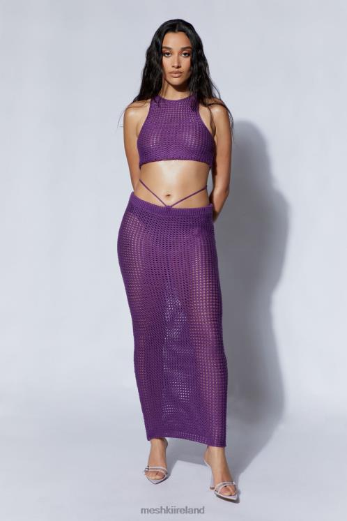 Meshki Raquel Crochet Maxi Skirt Clothing Grape 6DX221541