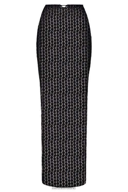 Meshki Rosella Crochet Maxi Skirt Clothing Black 6DX221296