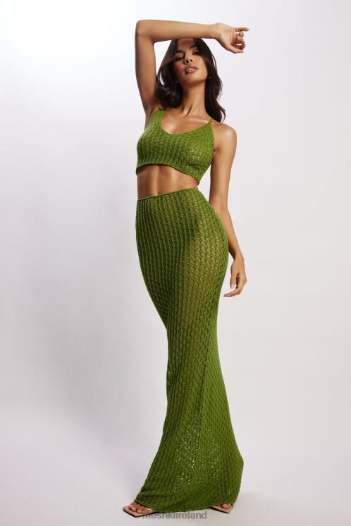 Meshki Rosella Crochet Maxi Skirt Clothing Green 6DX221613