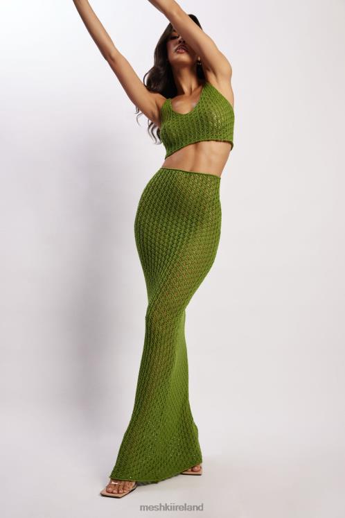 Meshki Rosella Crochet Maxi Skirt Clothing Green 6DX221613