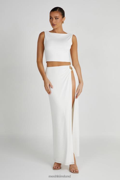 Meshki Suri Slinky Maxi Skirt With Hardware Clothing White 6DX221255
