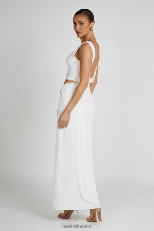 Meshki Suri Slinky Maxi Skirt With Hardware Clothing White 6DX221255