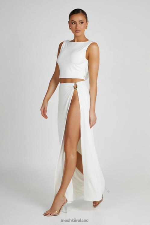 Meshki Suri Slinky Maxi Skirt With Hardware Clothing White 6DX221255
