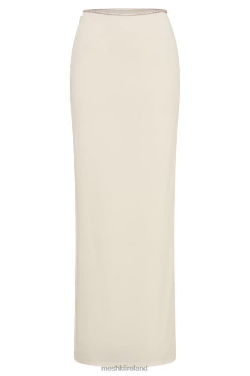 Meshki Sweeney Diamante Maxi Skirt With Split Clothing Bone 6DX221526