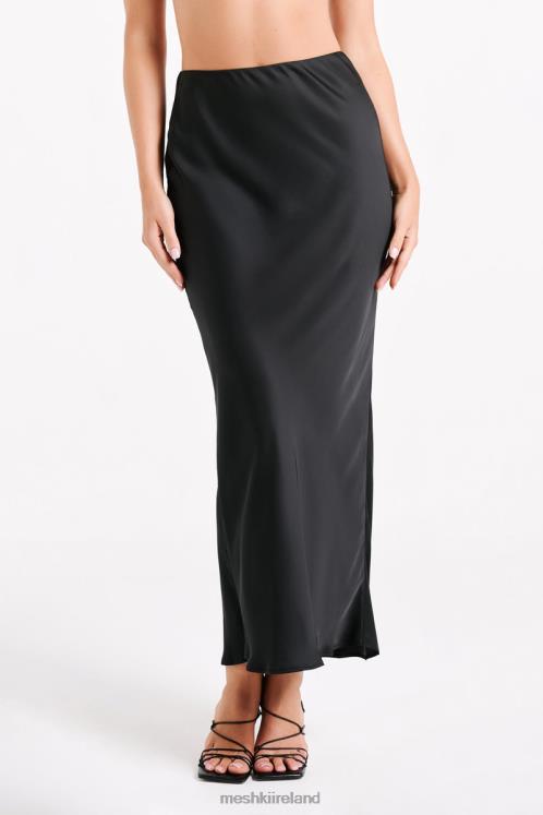 Meshki Violeta Satin Maxi Skirt Clothing Black 6DX221233