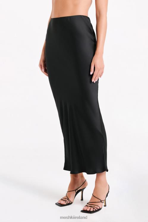 Meshki Violeta Satin Maxi Skirt Clothing Black 6DX221233