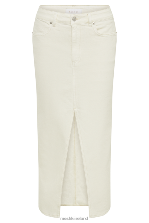 Meshki Acacia Denim Midi Skirt Clothing Ecru 6DX221283