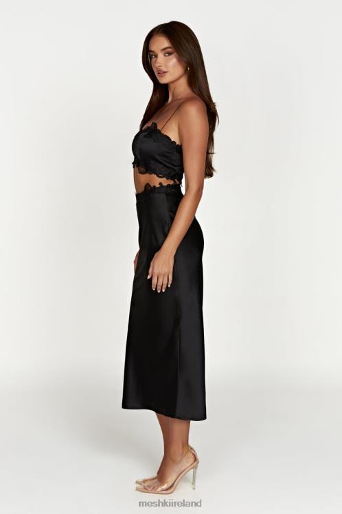 Meshki Anika Midi Skirt With Lace Clothing Black 6DX221397