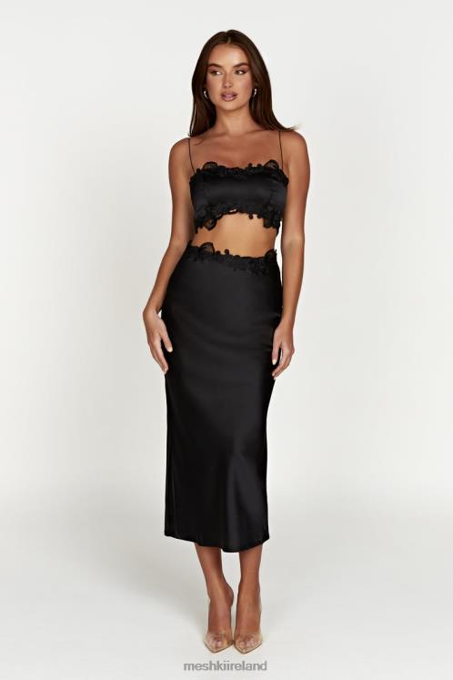Meshki Anika Midi Skirt With Lace Clothing Black 6DX221397