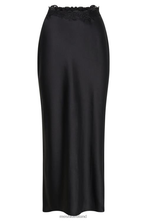 Meshki Anika Midi Skirt With Lace Clothing Black 6DX221397