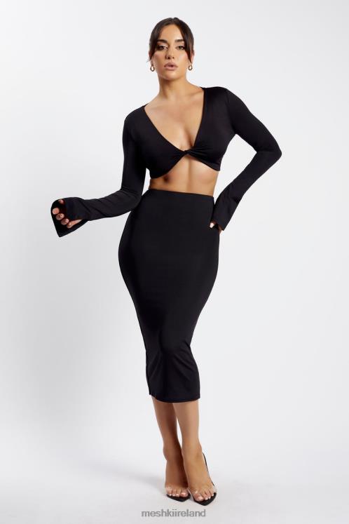 Meshki Charley Midi Skirt Clothing Black 6DX221403