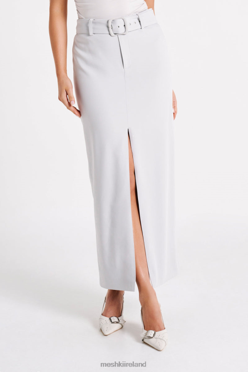 Meshki Daria Suiting Midi Skirt Clothing Ice Grey 6DX221273