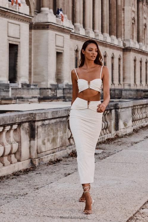 Meshki Maryse V-Hardware Midi Skirt Clothing Bone 6DX221566