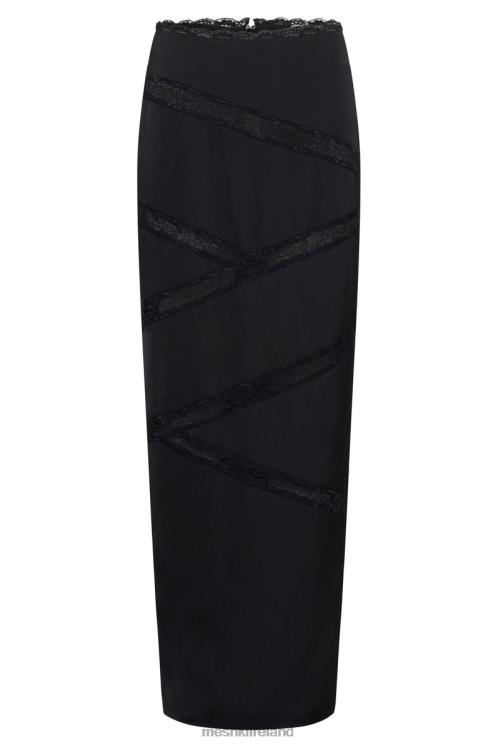 Meshki Monet Spliced Lace Midi Skirt Clothing Black 6DX221552