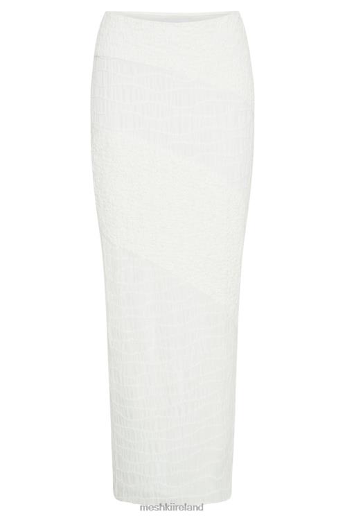 Meshki Nyah Textured Midi Skirt Clothing White 6DX221268