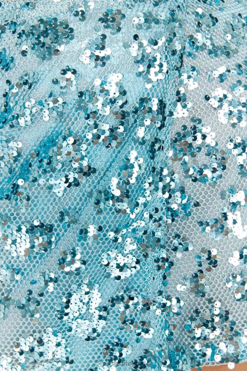 Meshki Alexia Sequin Wrap Mini Skirt Clothing Powder Blue 6DX221400