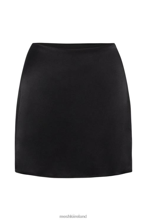 Meshki Amia Satin Mini Skirt Clothing Black 6DX221385
