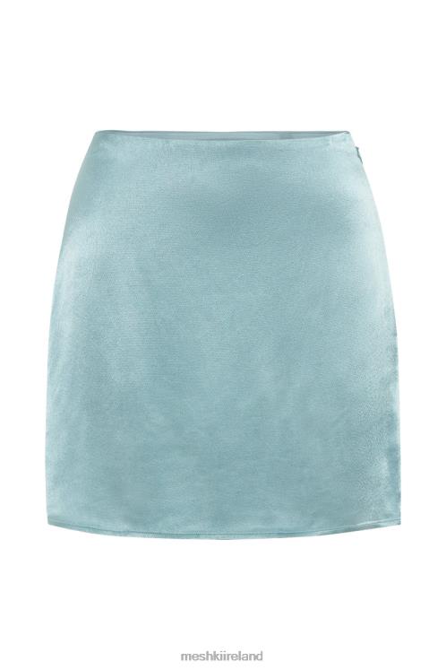 Meshki Amia Satin Mini Skirt Clothing Powder Blue 6DX221524